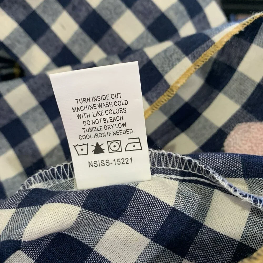 Mud Pie Girl’s Size 4T Blue White Gingham Dot Long Sleeve Tunic Top NWT